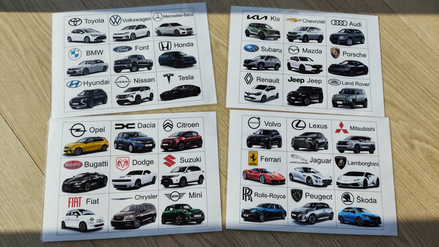 Auto marku kartiņas