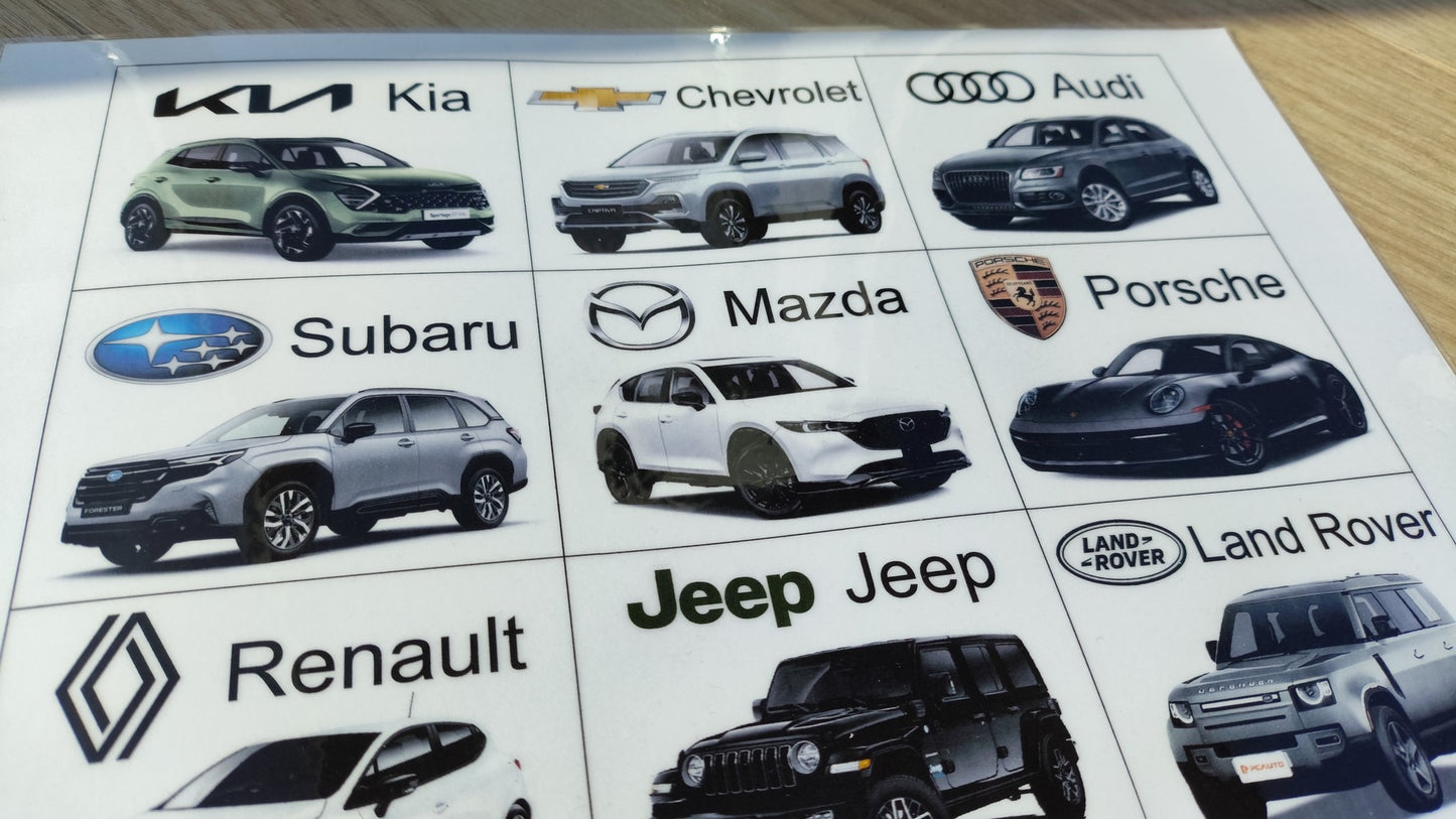 Auto marku kartiņas