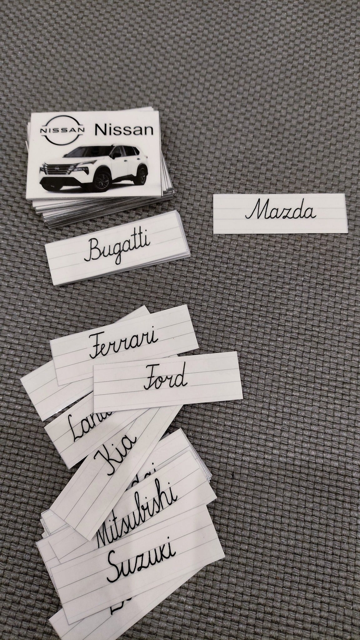 Auto marku kartiņas
