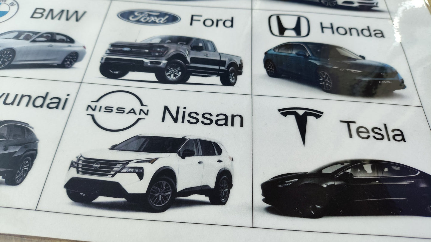 Auto marku kartiņas