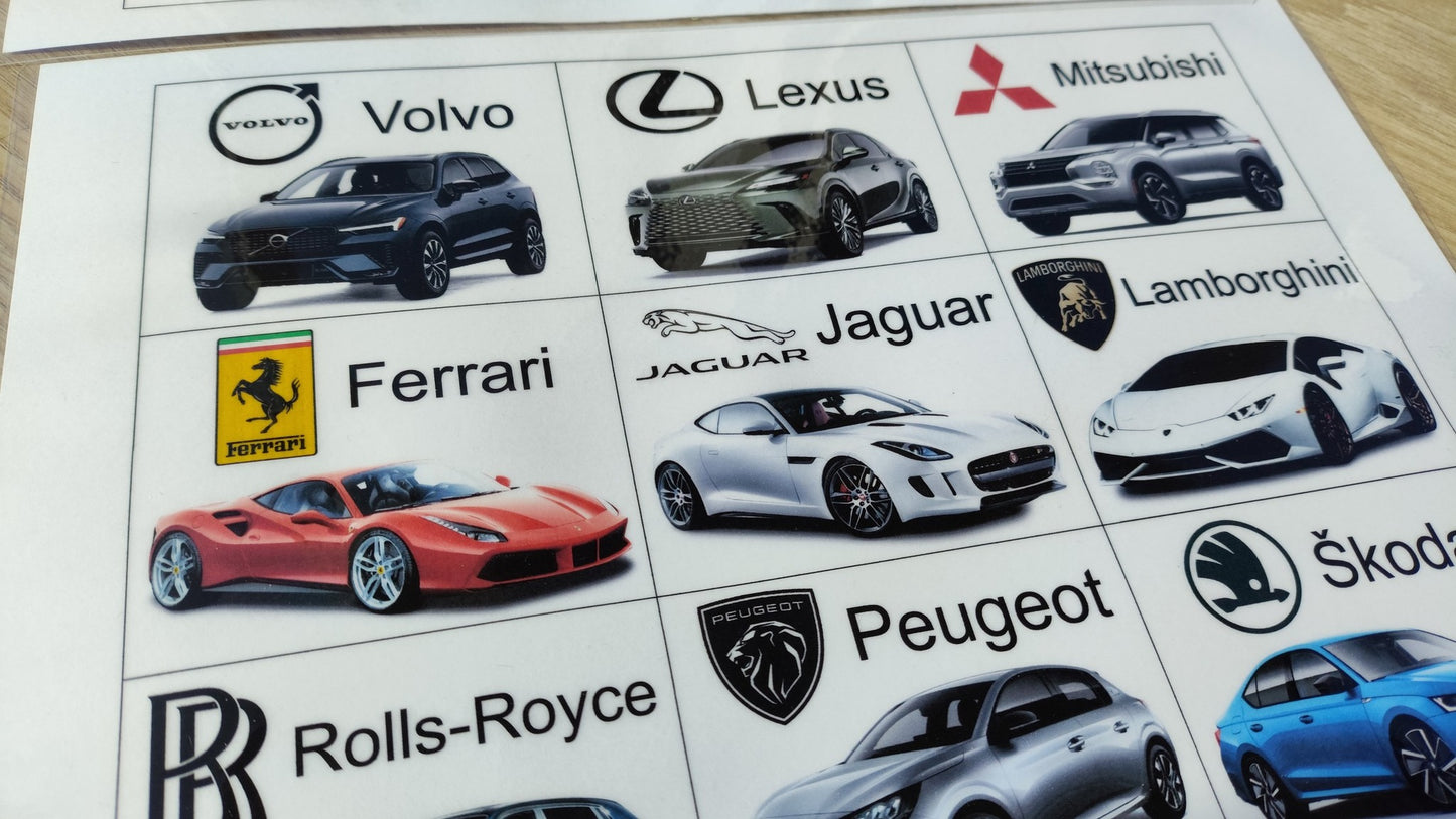 Auto marku kartiņas