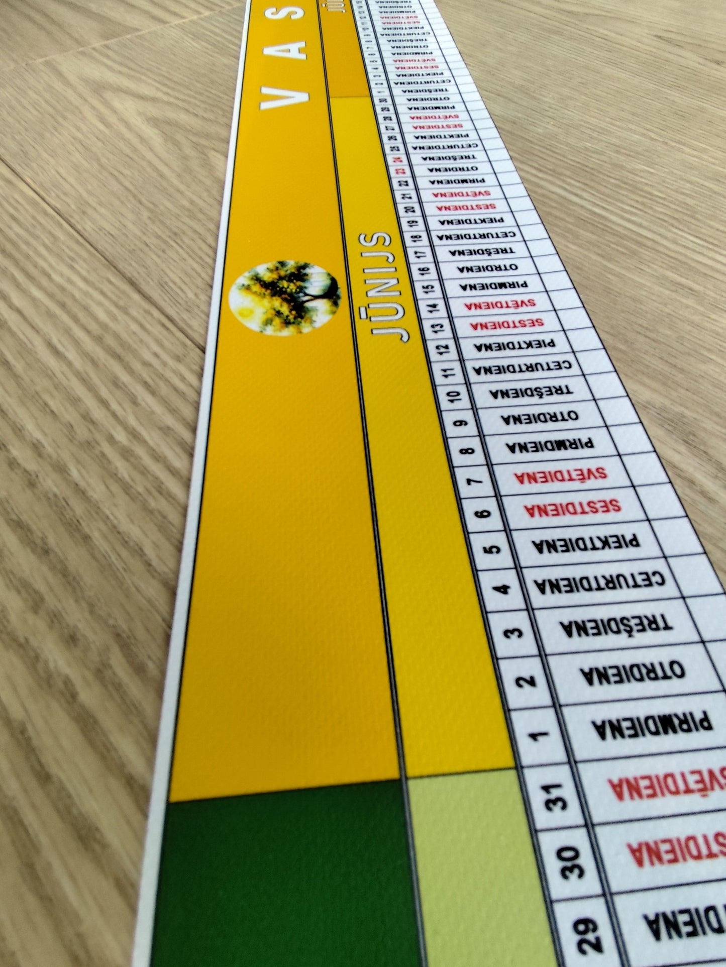 Lineārs kalendārs no 1.septembra līdz 31.augustam