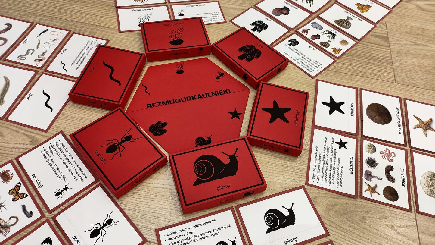 Mugurkaulnieki/Bezmugurkaulnieki kartiņas un kastītes - PDF formātā
