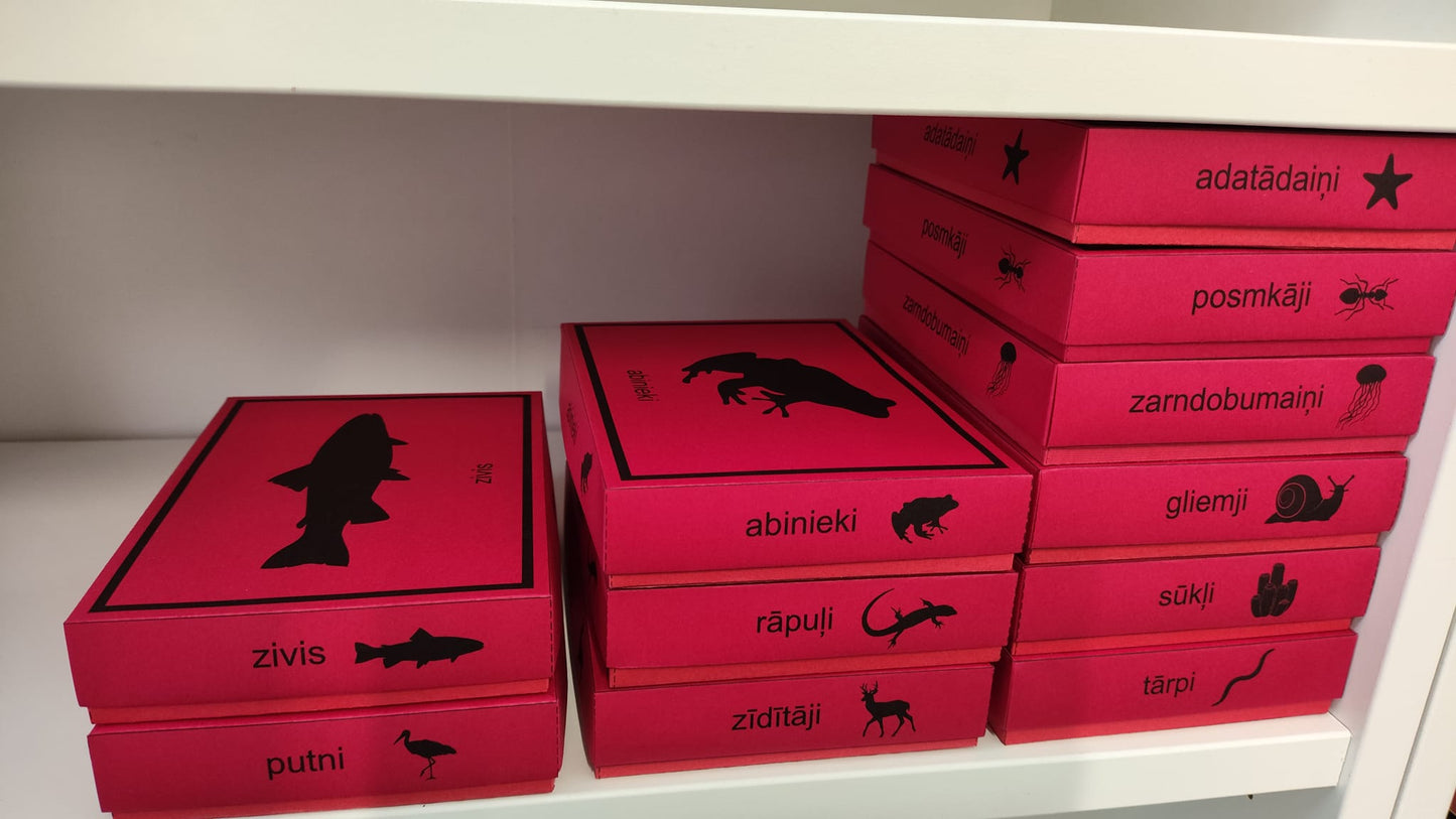 Mugurkaulnieki/Bezmugurkaulnieki kartiņas un kastītes - PDF formātā