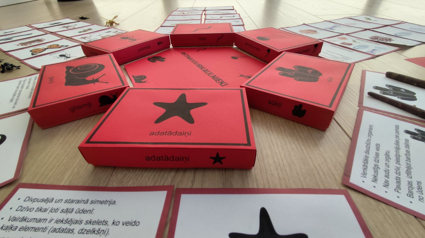 Mugurkaulnieki/Bezmugurkaulnieki kartiņas un kastītes - PDF formātā