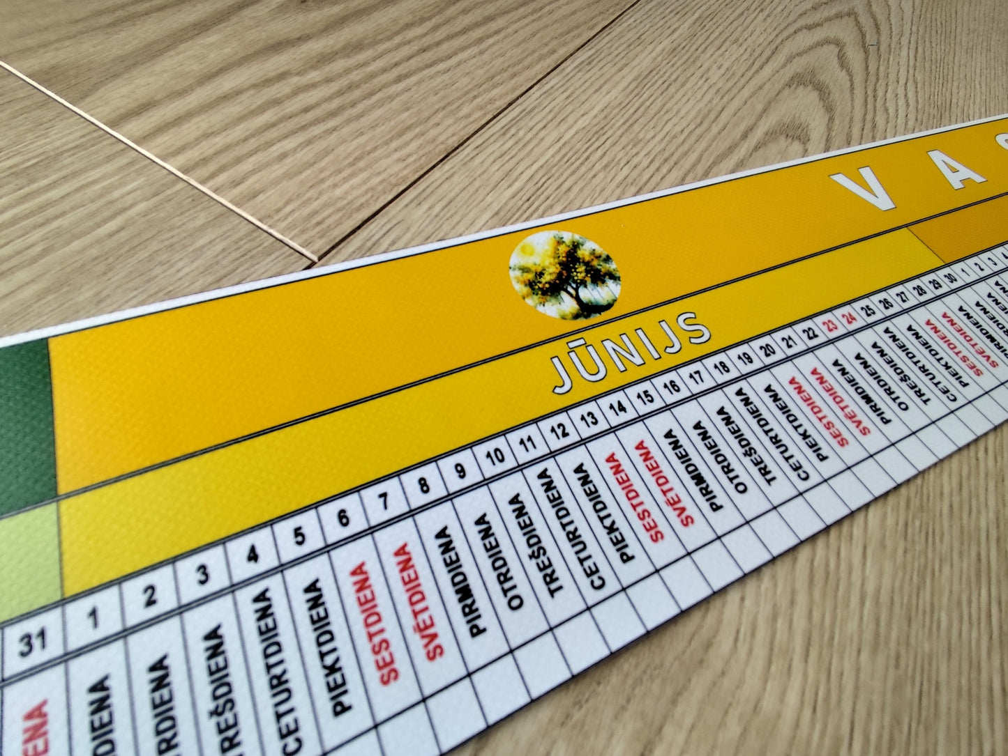 Lineārs kalendārs no 1.septembra līdz 31.augustam