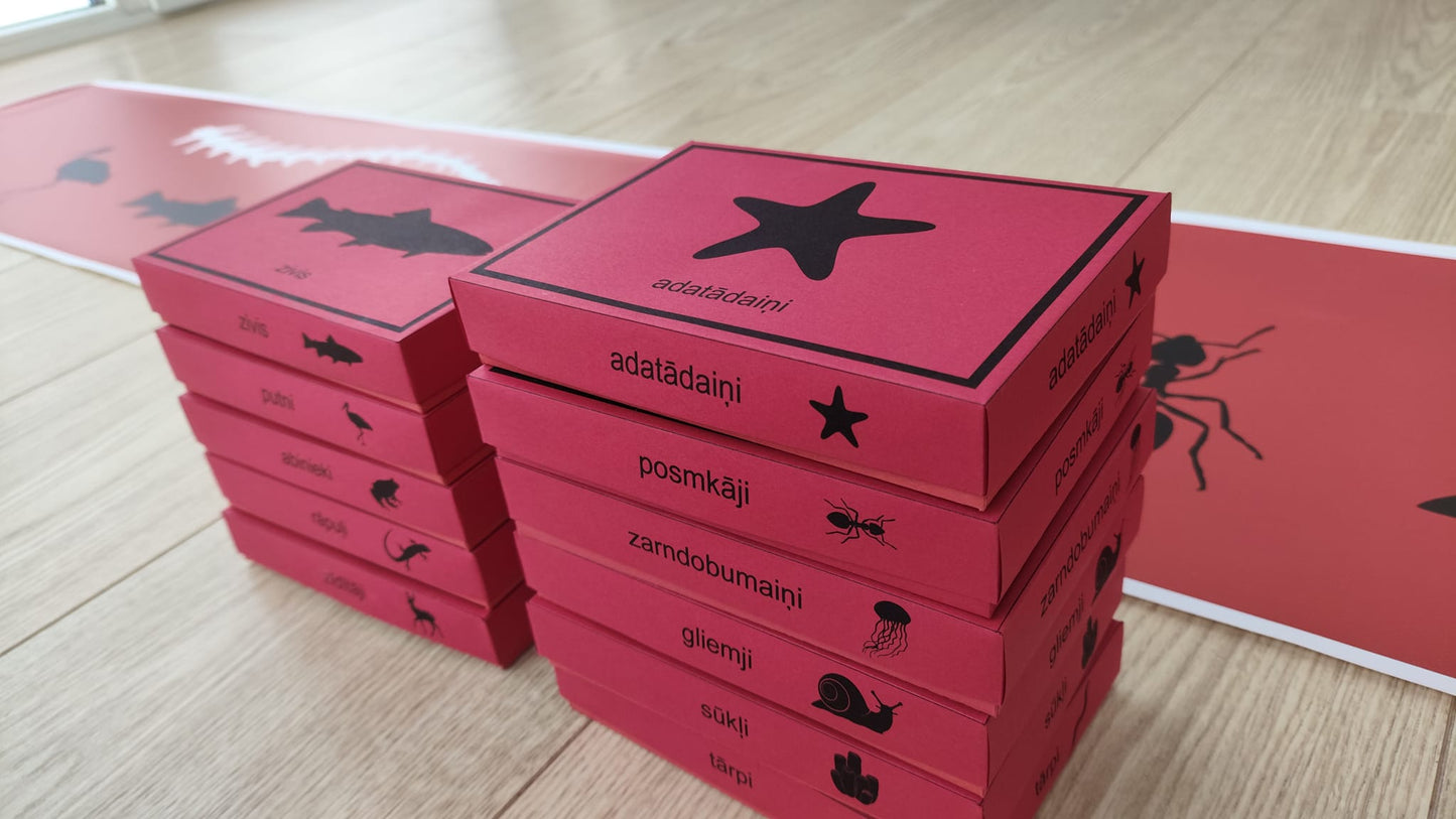 Mugurkaulnieki/Bezmugurkaulnieki kartiņas un kastītes - PDF formātā