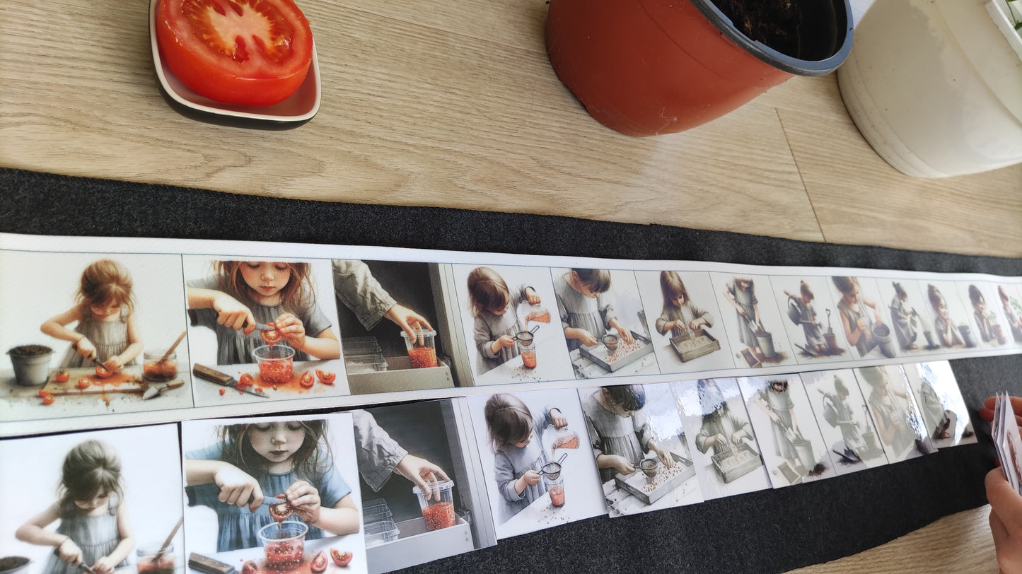 No sēkliņas līdz tomātam | Attīstības kartiņas PDF formātā