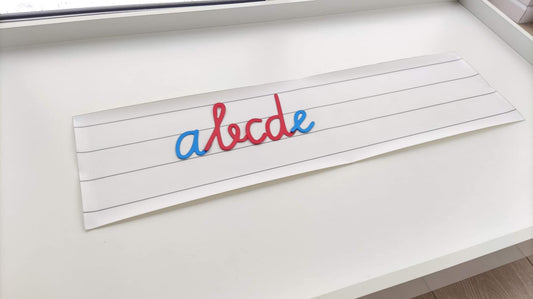 Līniju paklājiņš rakstītajiem burtiem