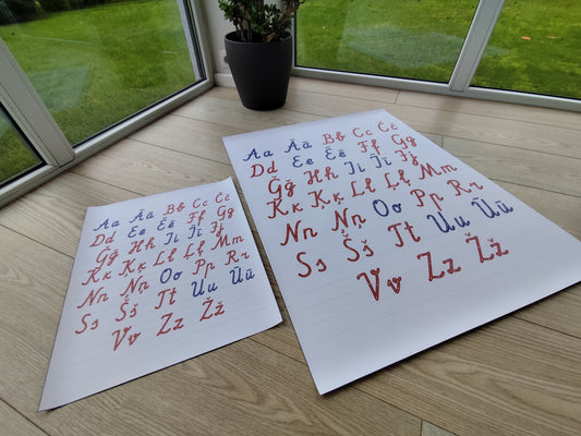 LIELAIS ALFABĒTA PLAKĀTS.
MAZAIS ALFABĒTA PLAKĀTS.